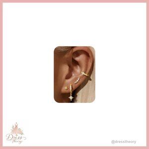 Hypoallergenic Surgical Steel Gold Hoop Earrings Set 20G Stackable